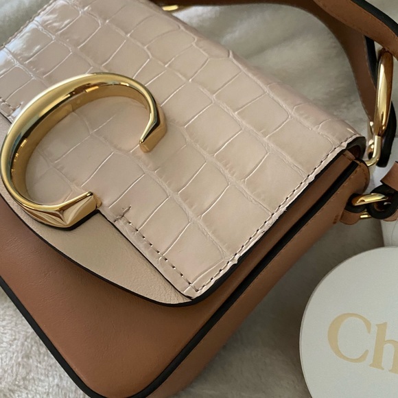 CHLOÉ Mini Tricolor Croc Embossed Shoulder Bag - Picture 10 of 14